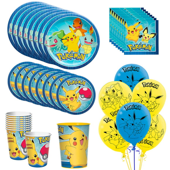 Pokemon Birthday Party Supplies and Decorations Complete set for Boys and Girls 